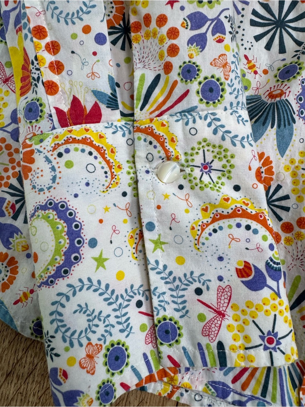 J. Crew White Button-Down Shirt with Multicolor Floral & Paisley Print - Picture 6 of 8